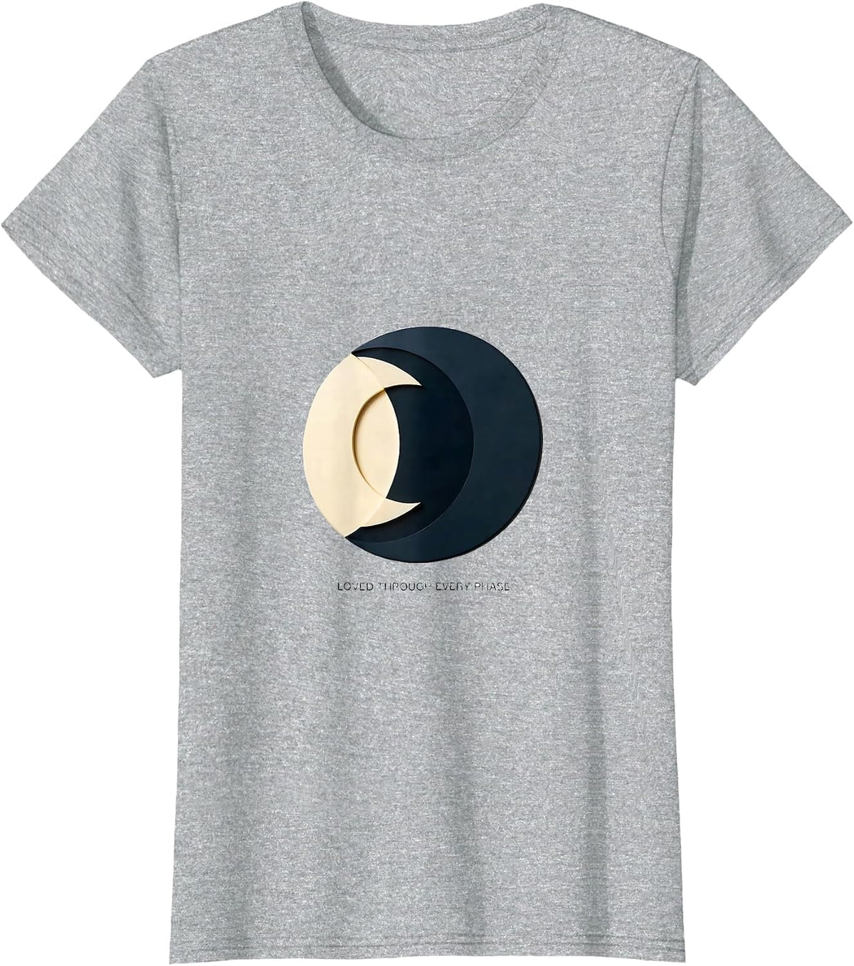 Loved Through Every Phase Minimalist Moon Phases Celestial T-Shirt - Heather Grey