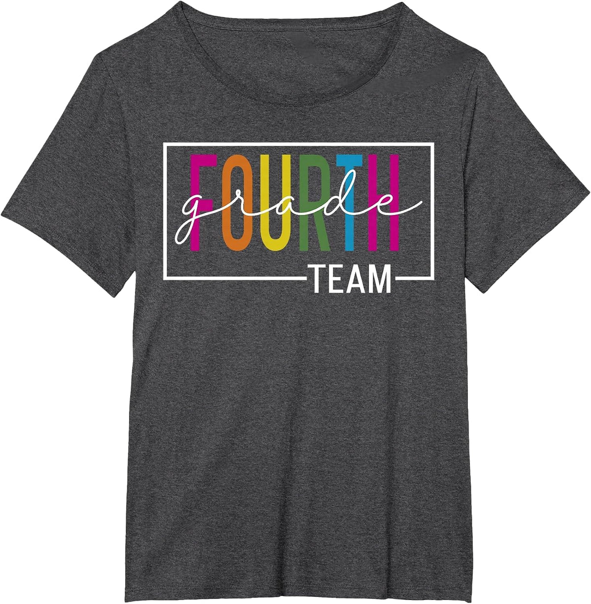 Fourth Grade Teacher Team Student Grade Squad Back to School T-Shirt - Dark Heather Grey