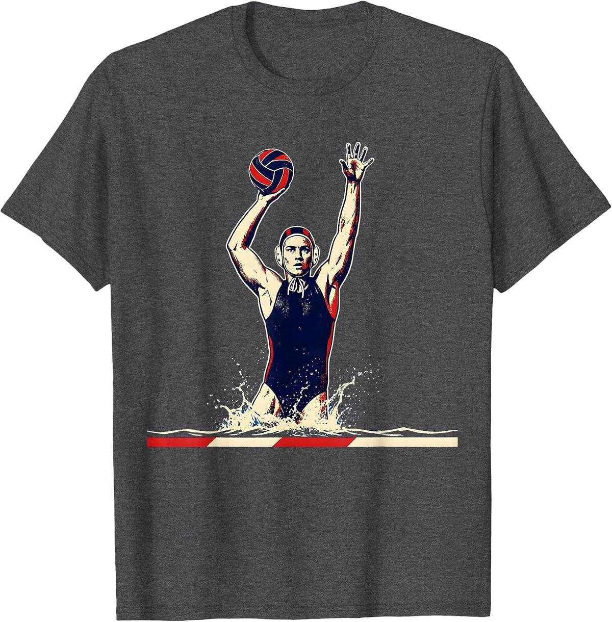 Water Polo Player Sports Fan Humor T-Shirt - Dark Heather Grey