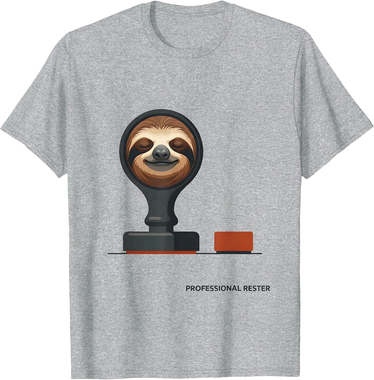 Men's Professional Rester Funny Sloth Humor Novelty Gift T-Shirt - Heather Grey