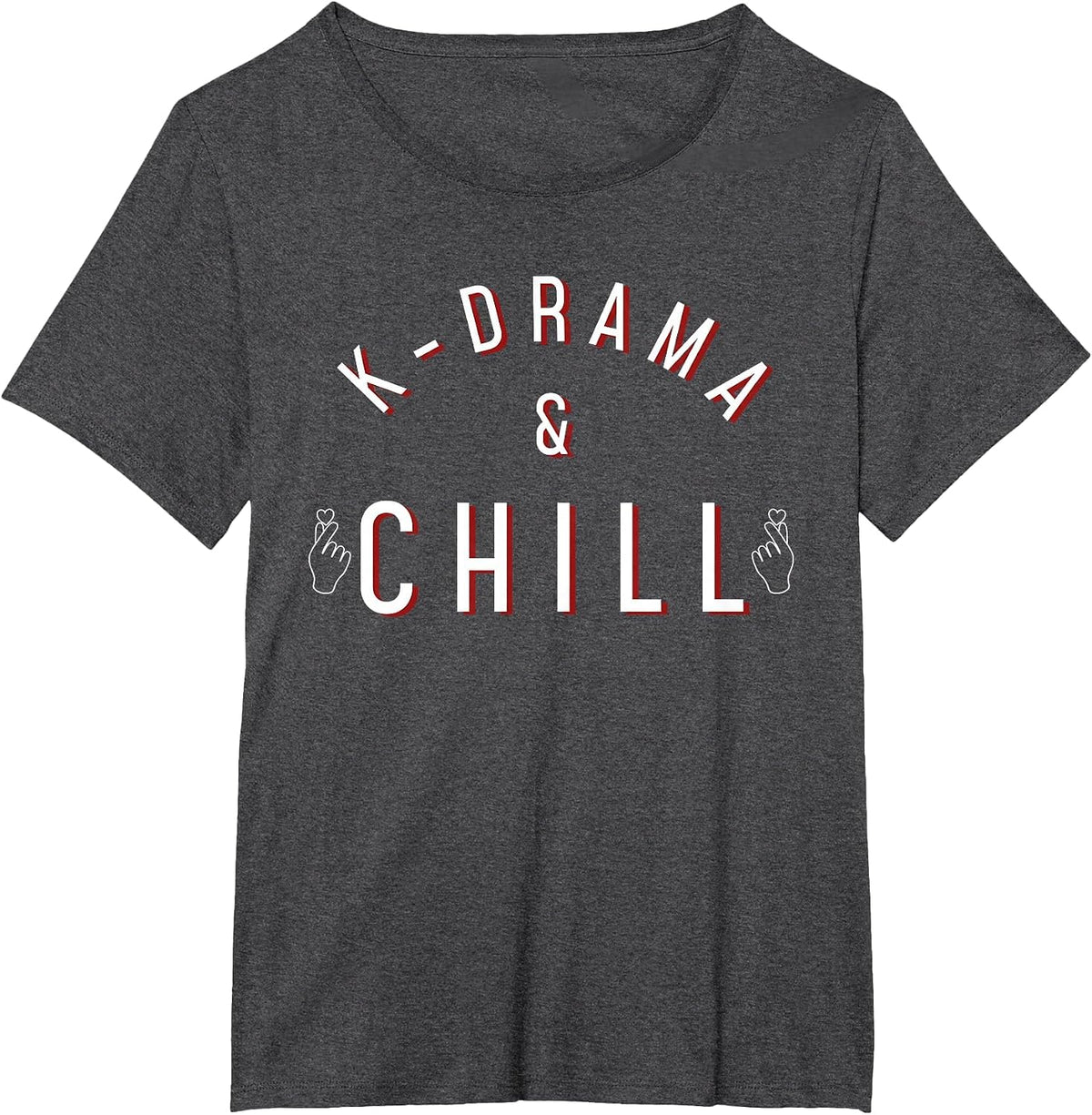 K-Drama and Chill Korean Drama K-Pop Hangul Korea T-Shirt - Dark Heather Grey