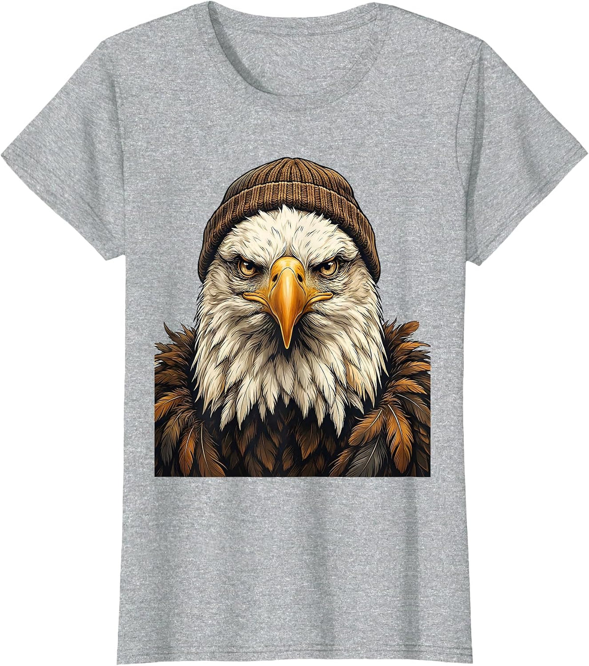 Bald Eagle Portrait Faith Mascot Pride Christian T-Shirt - Heather Grey