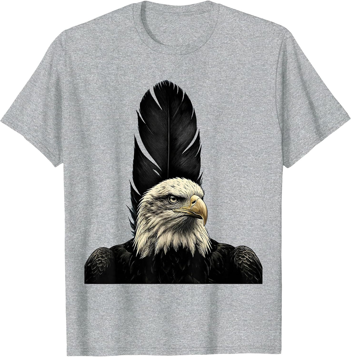 Men's Bald Eagle Minimalist Christian Faith Eagle Lover Gift T-Shirt - Heather Grey