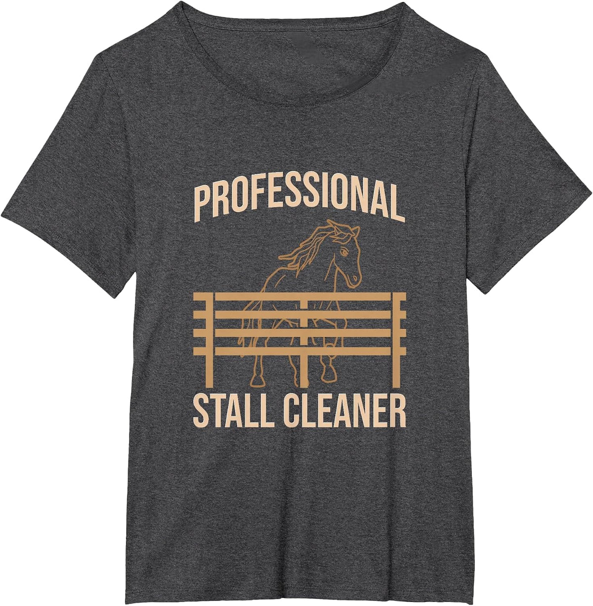 Professional Stall Cleaner Quote Horse Lover Equestrian Barn T-Shirt - Dark Heather Grey
