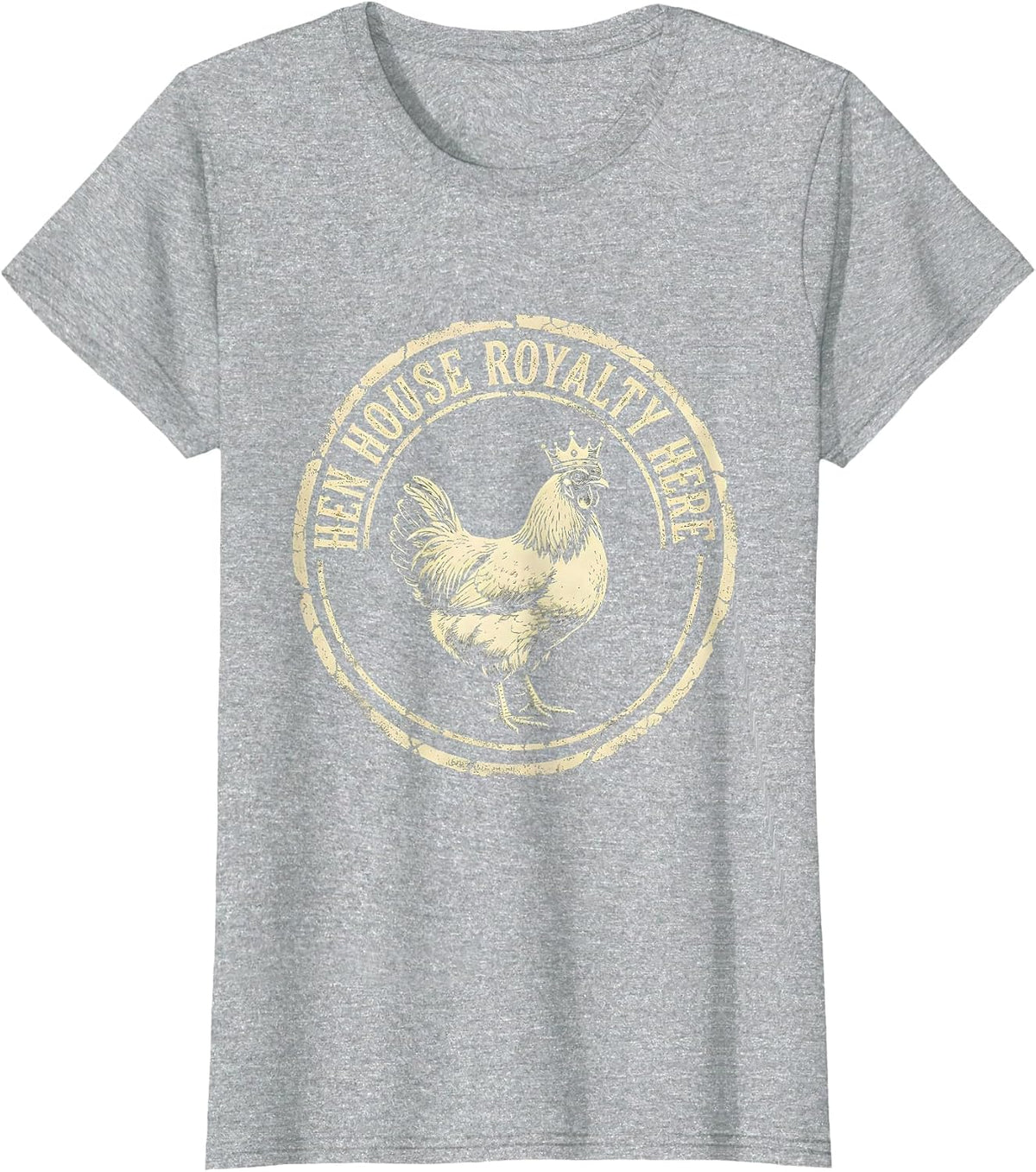 Hen House Royalty Funny Chicken Design T-Shirt - Heather Grey