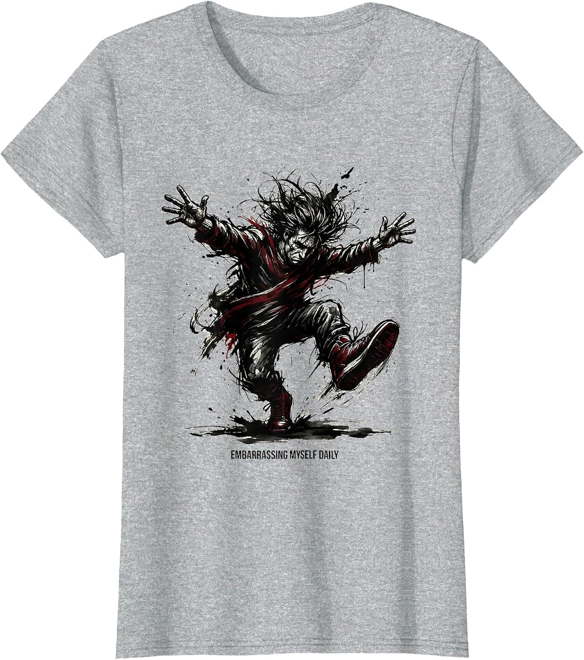 Women's Embarrassing Myself Daily Funny Humor Design T-Shirt - Heather Grey
