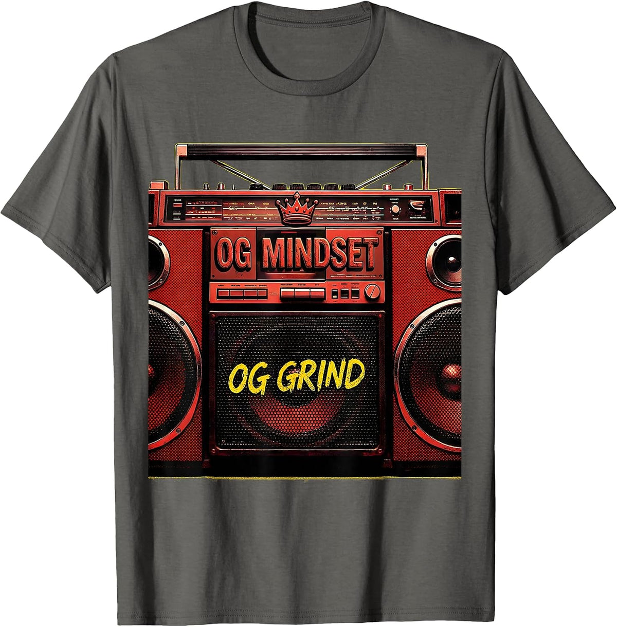 Men's OG Mindset OG Grind Hustle Graphic Design T-Shirt - Asphalt Grey