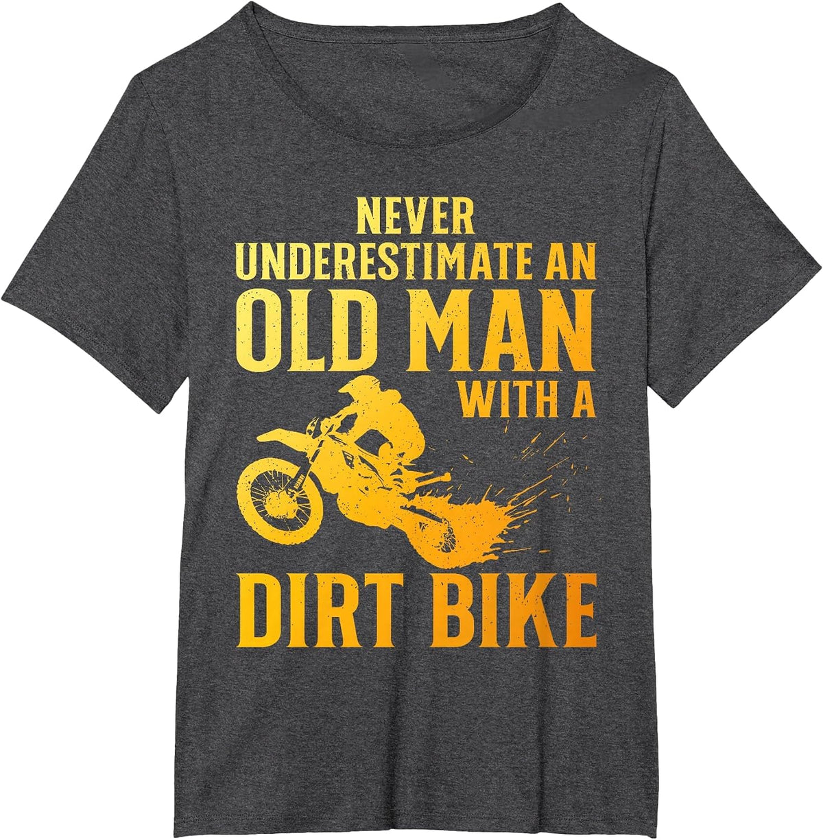 Dirt Bike Art for Men Grandpa Dad Dirtbike Dirt Bike Lover T-Shirt - Dark Heather Grey