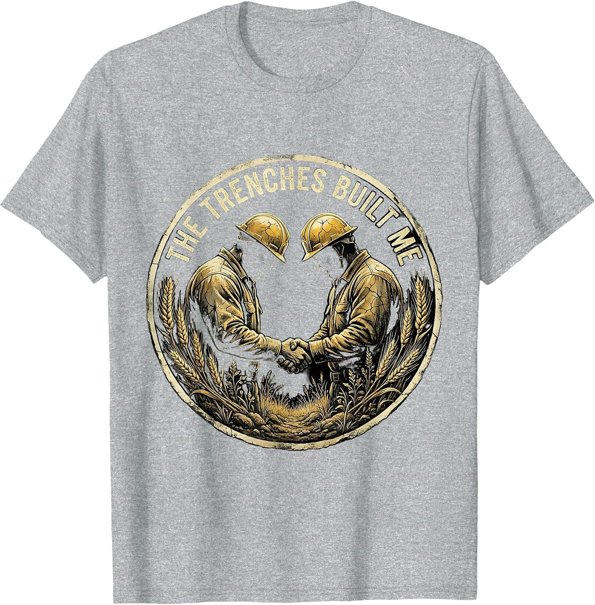 Men's The Trenches Built Me Football Lineman Design T-Shirt - Heather Grey