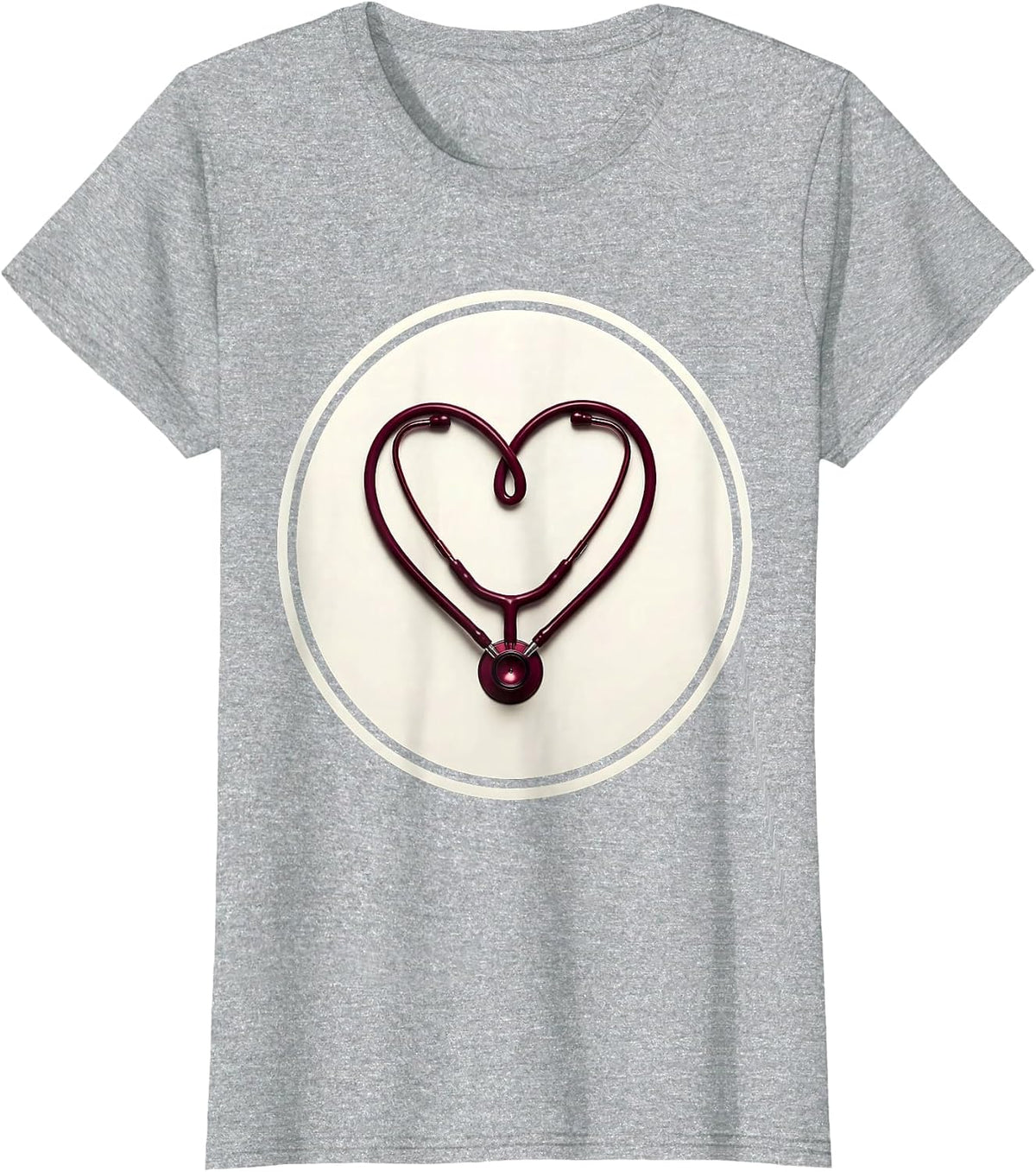 Stethoscope Heart Medical Assistant Gift T-Shirt - Heather Grey