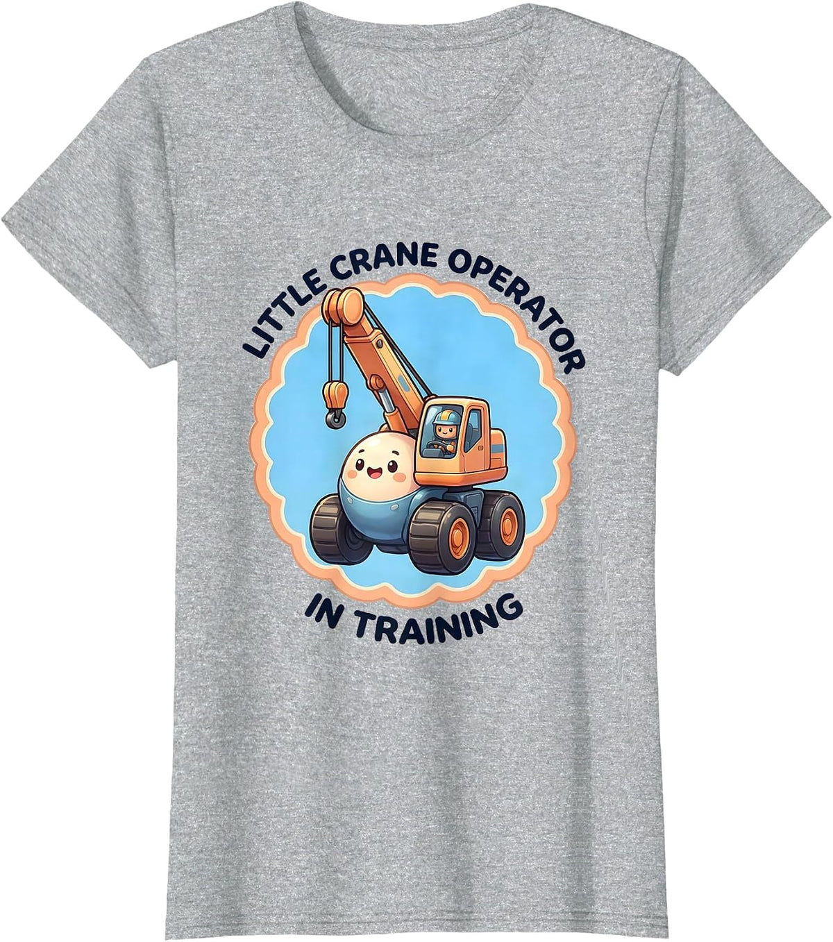 Women's Little Crane Operator In Training Cute Kawaii Toddler Gift T-Shirt - Heather Grey