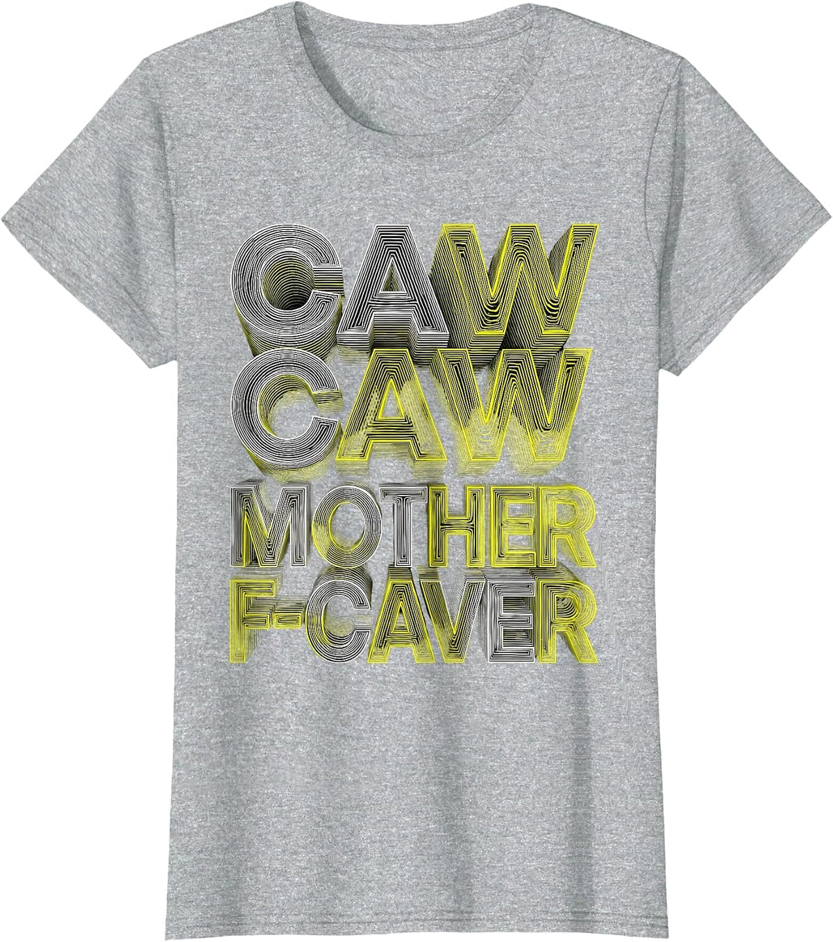 Caw Caw Motherf-Cawer Funny Crow Design T-Shirt - Heather Grey
