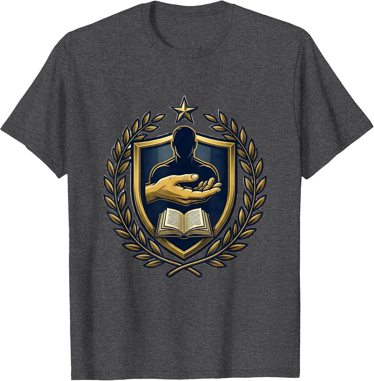 Men's Paraprofessional Supportive Hand Graphic Design T-Shirt - Dark Heather Grey