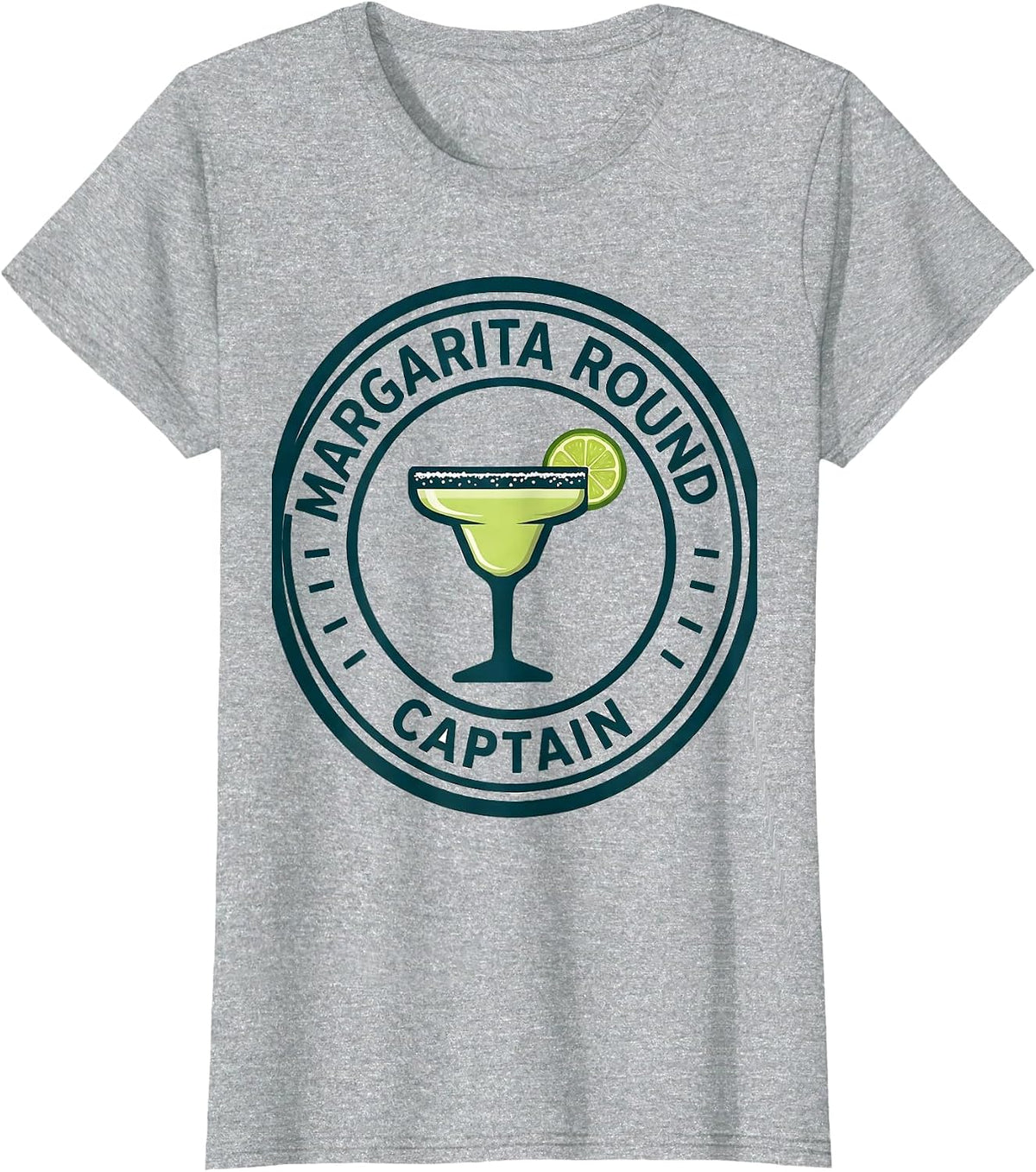 Margarita Round Captain Funny Cocktail Humor Drinking Lover T-Shirt - Heather Grey