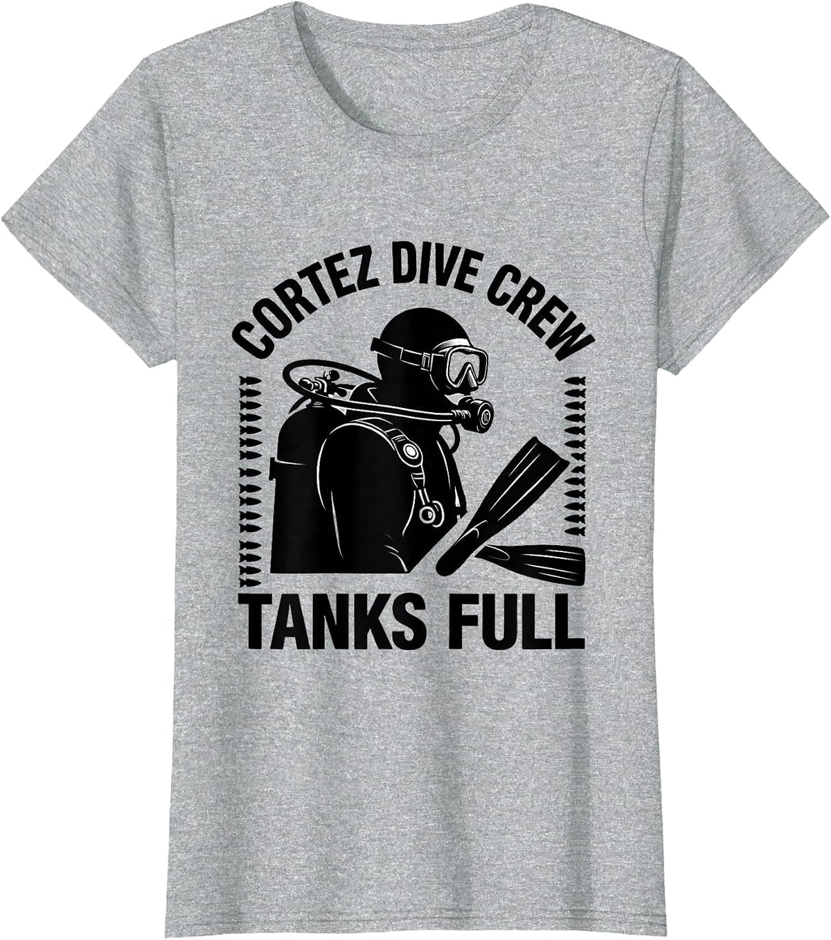 Cortez Dive Crew Tanks Full Scuba Diver Humor Adventure T-Shirt - Heather Grey