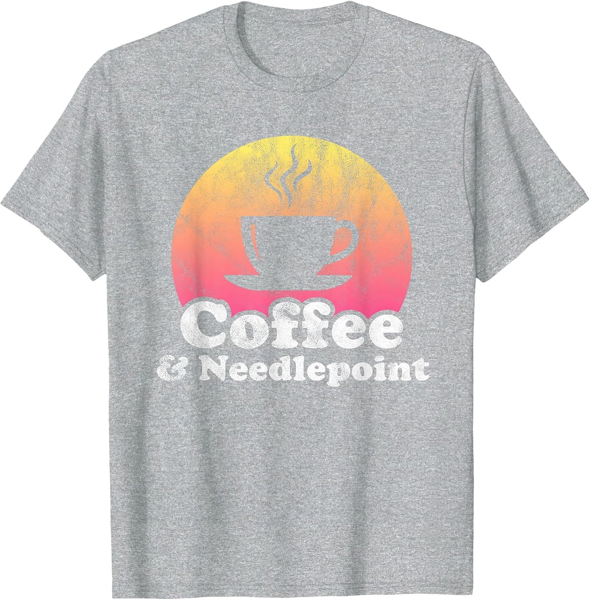 Coffee and Needlepoint T-Shirt - Heather Grey