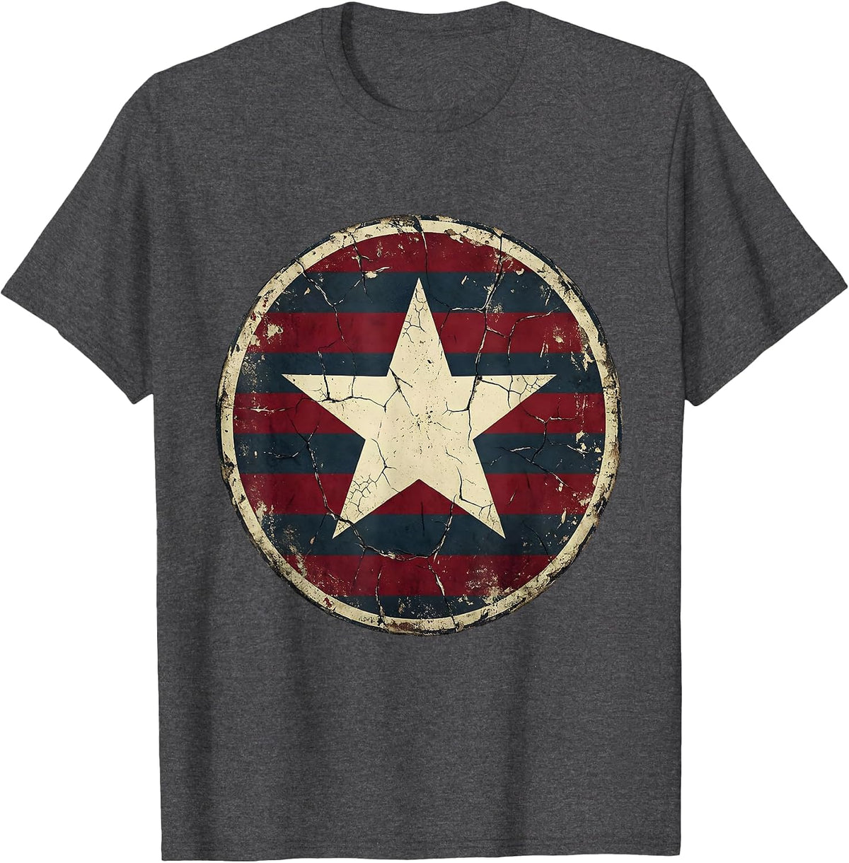 Men's Lone Rider Red Sunset Horseback Freedom Design T-Shirt - Dark Heather Grey