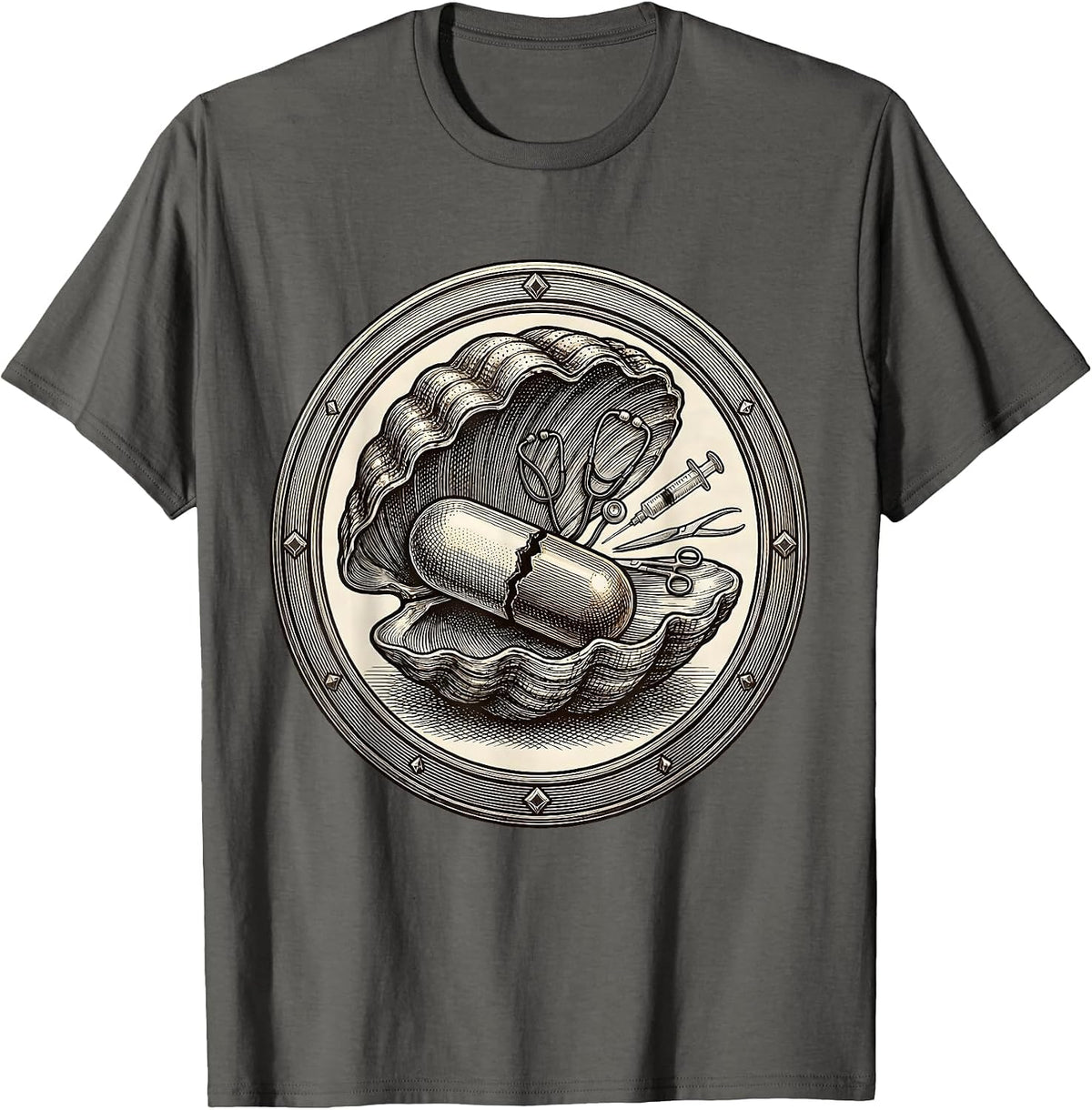 Medical Assistant Pill Capsule Tools Graphic T-Shirt - Asphalt Grey