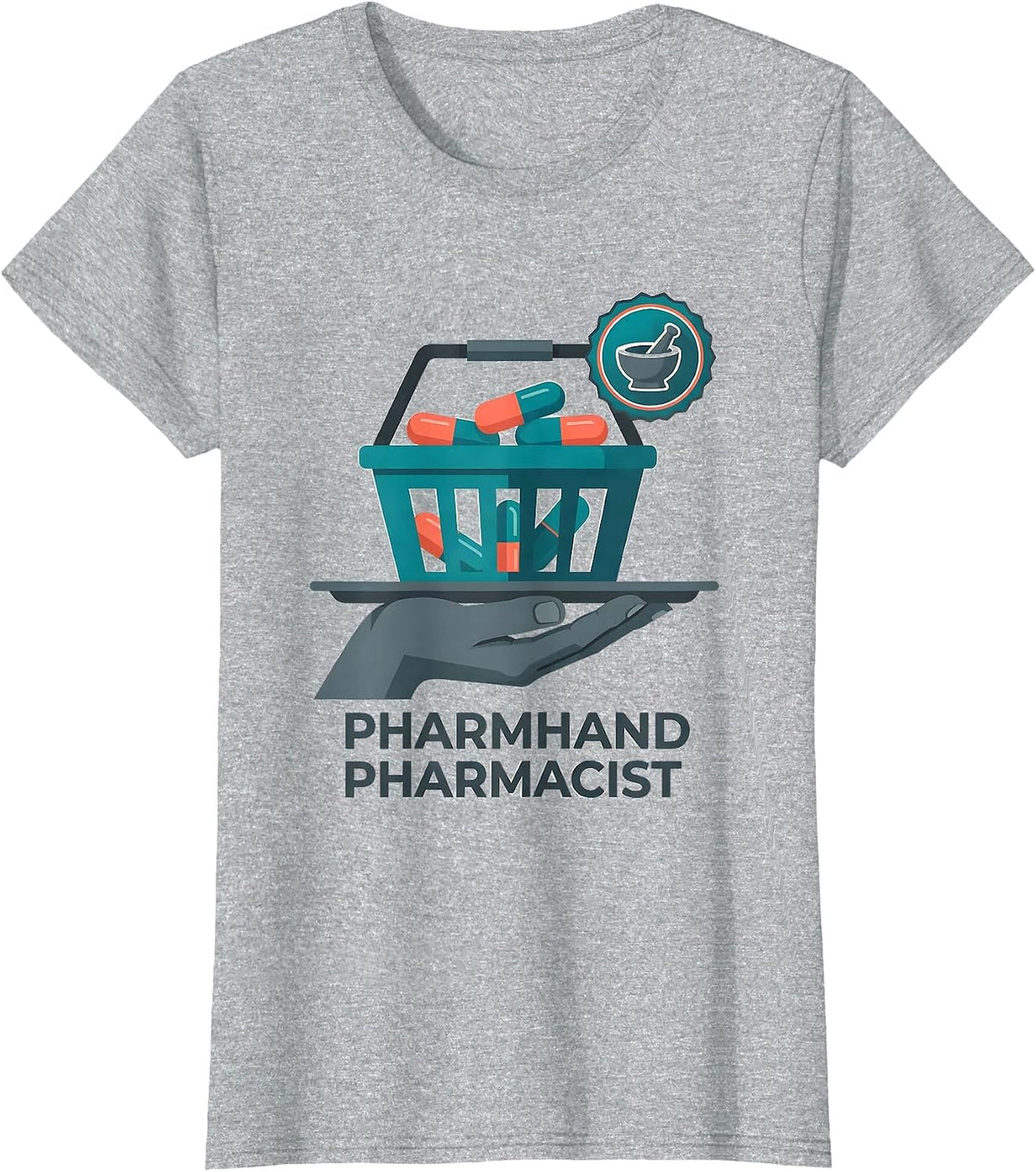 Pharmhand Pharmacist Funny Pharmacy Tech Occupation Humor T-Shirt - Heather Grey