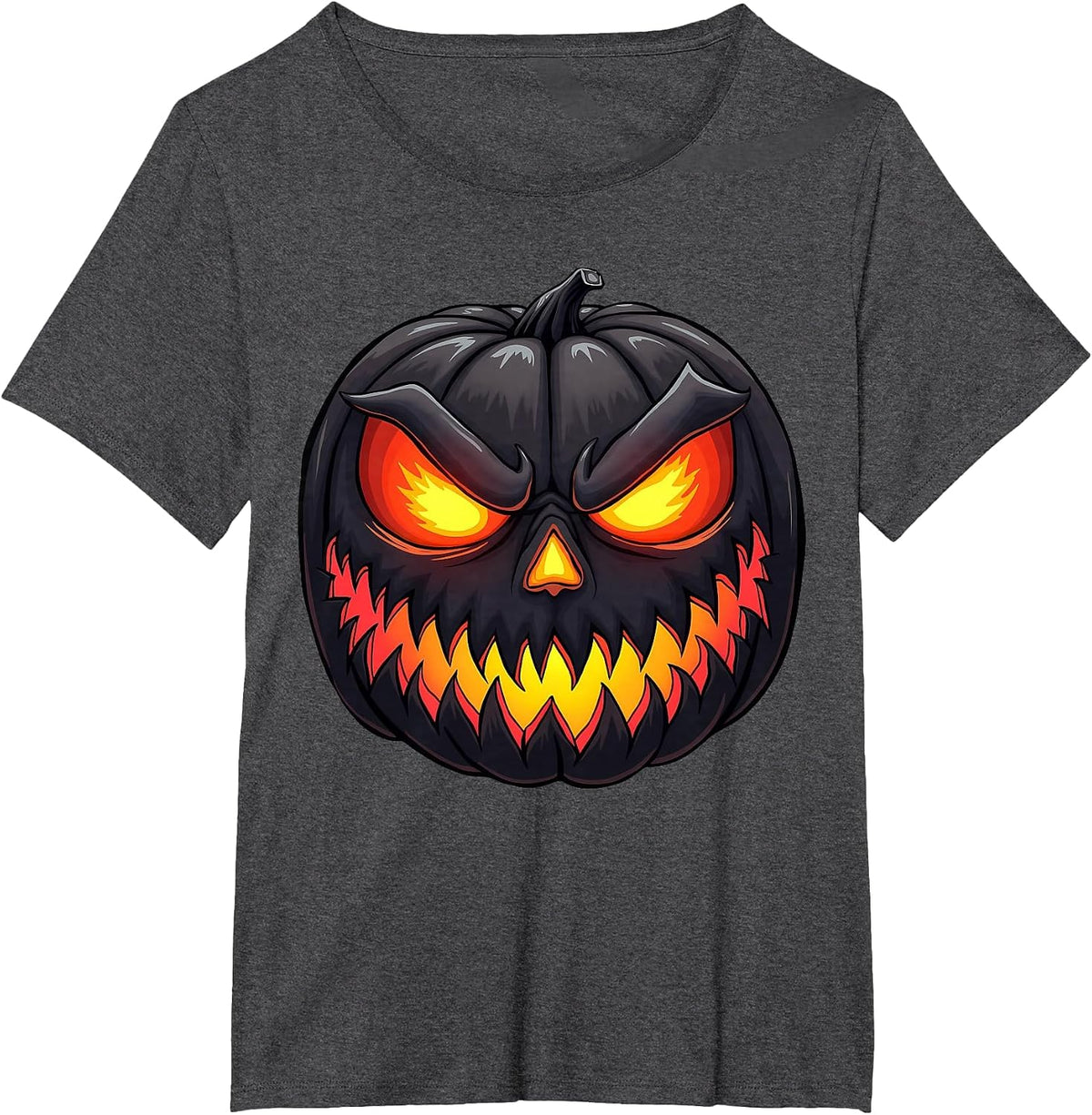 Scary Jack O Lantern Creepy Pumpkin Face Halloween Costume T-Shirt - Dark Heather Grey