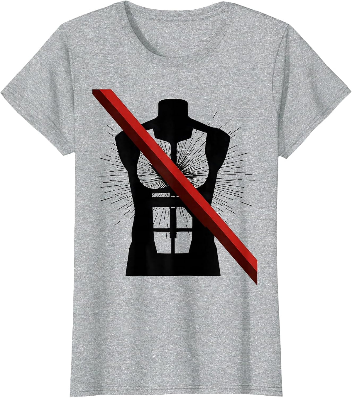 Flat Contour EMS Mannequin Deadpan Paramedic Humor T-Shirt - Heather Grey