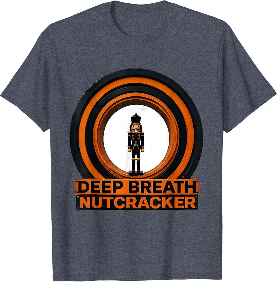 Deep Breath Nutcracker Brutalist Graphic Radiology Tech T-Shirt - Heather Blue