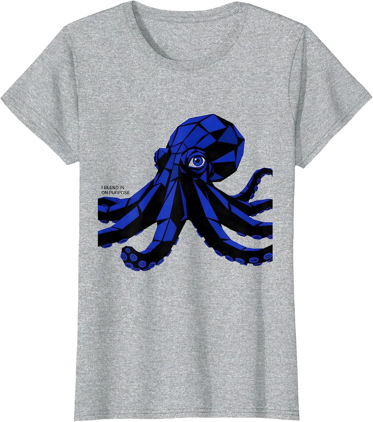I Blend In On Purpose Vintage Octopus Kraken Ocean Creature T-Shirt - Heather Grey