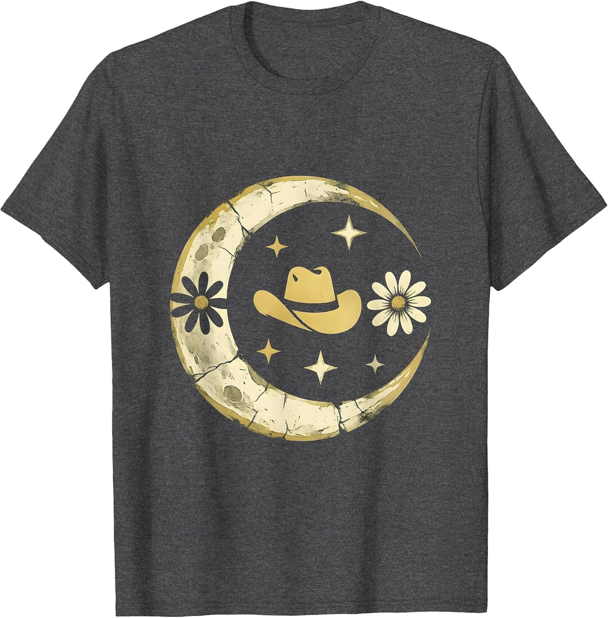 Cowgirl Riding Horse Through Desert Canyon T-Shirt - Dark Heather Grey