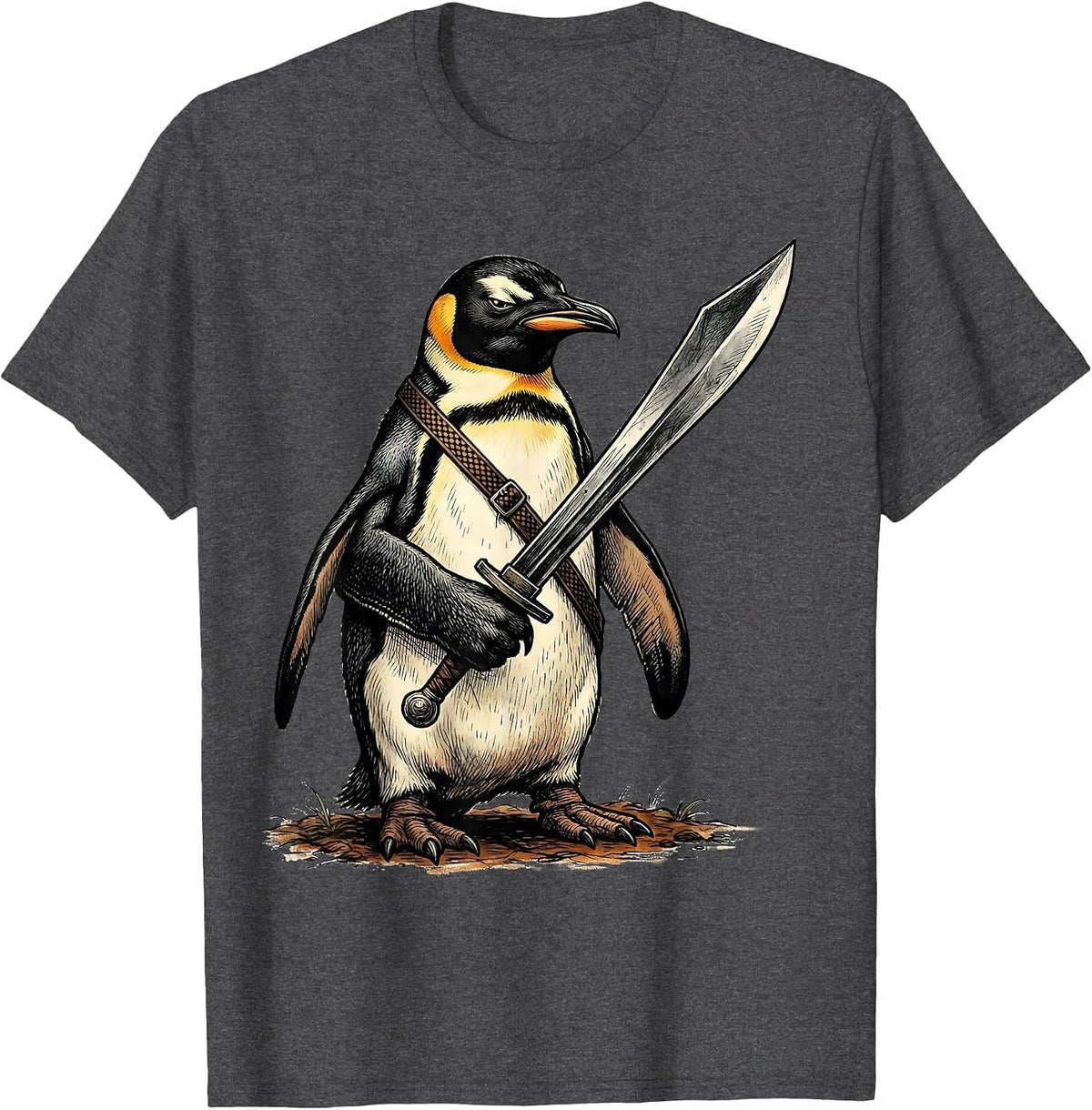 Flight Was Never An Option Tactical Penguin Funny Bird Meme T-Shirt - Dark Heather Grey