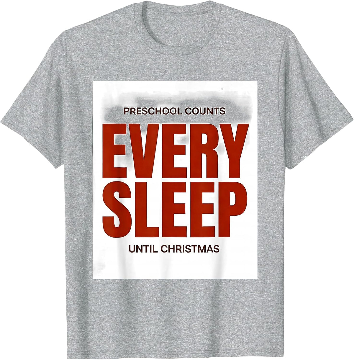Men's Preschool Counts Every Sleep Until Christmas Funny Teacher T-Shirt - Heather Grey