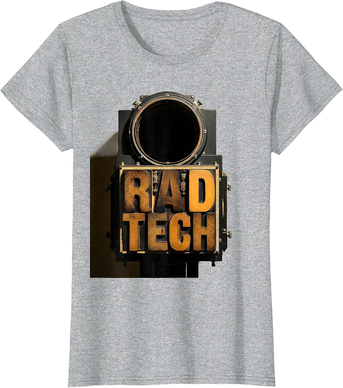 RAD TECH Wood Type Letterpress Radiology Tech Cute Coquette T-Shirt - Heather Grey