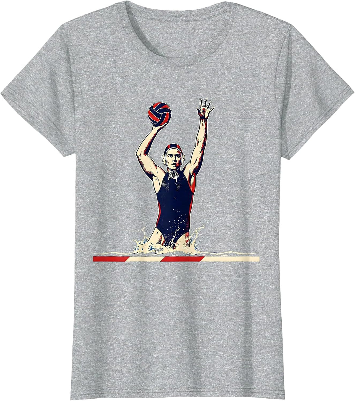 Water Polo Player Sports Fan Humor T-Shirt - Heather Grey