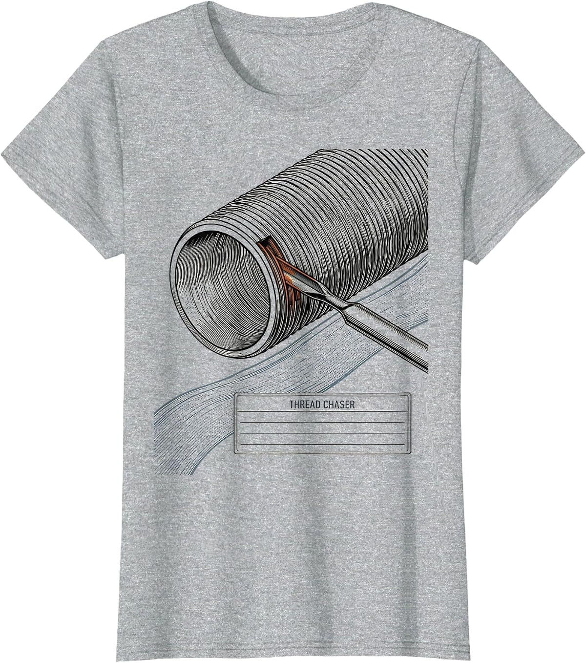 Women's Thread Chaser Funny Plumber Pipefitter Occupational Humor T-Shirt - Heather Grey