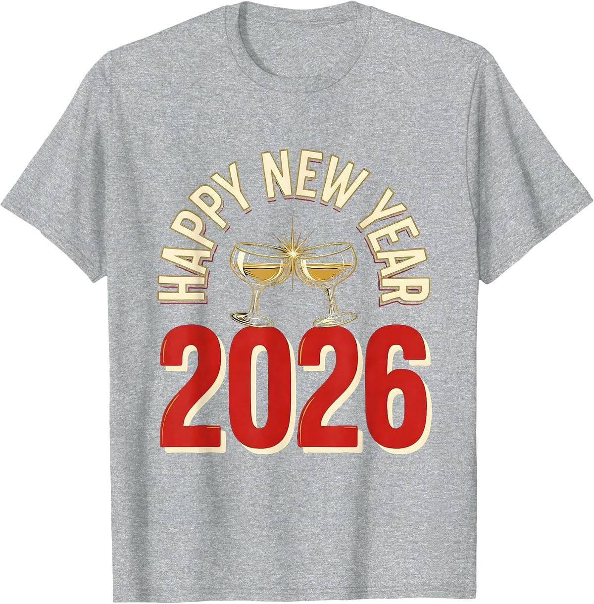 Men's Happy New Year 2026 Festive Nurse Party Matching Group T-Shirt - Heather Grey