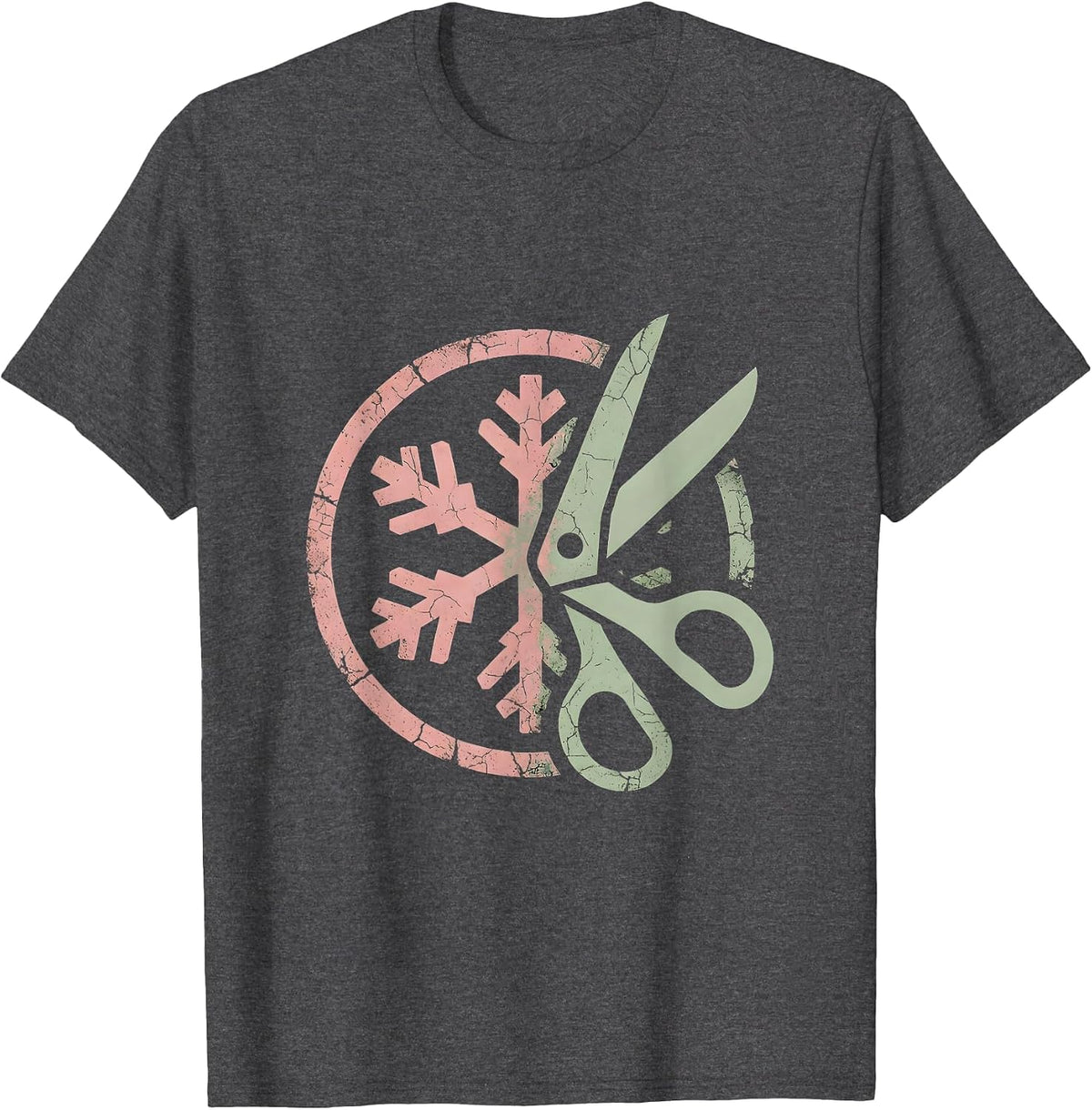 Third Grade Teacher Snowflake Scissors Art T-Shirt - Dark Heather Grey