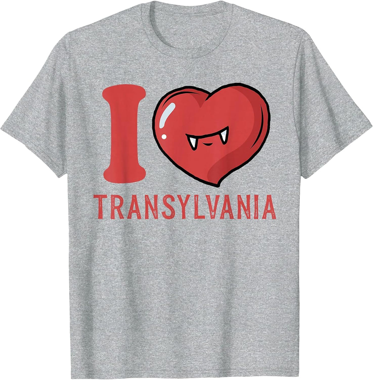 I Love Transylvania Funny Halloween T-Shirt - Heather Grey
