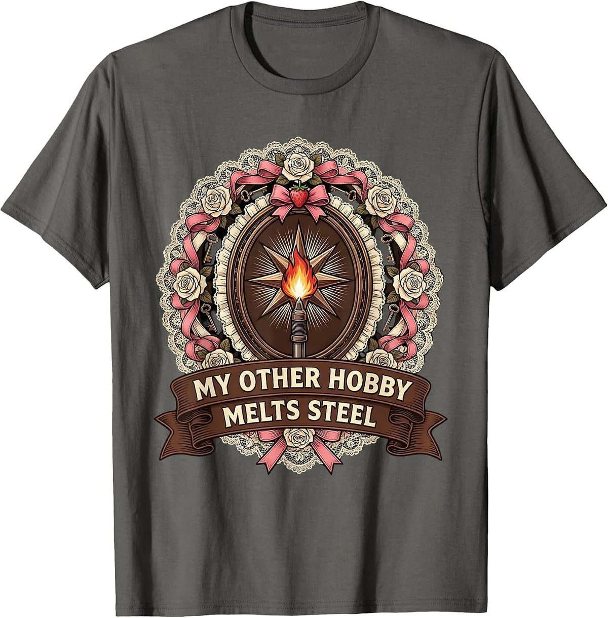 Men's My Other Hobby Melts Steel Welder Design T-Shirt - Asphalt Grey