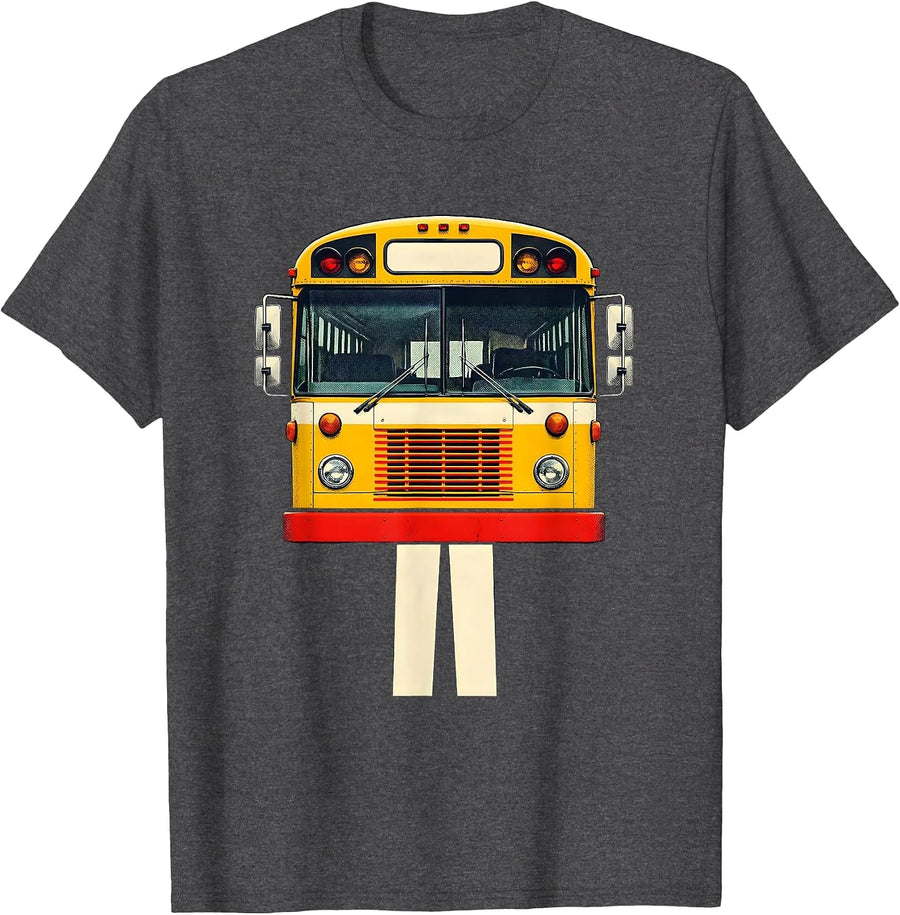 Men's School Bus Driver Funny Costume Back to School T-Shirt - Dark Heather Grey