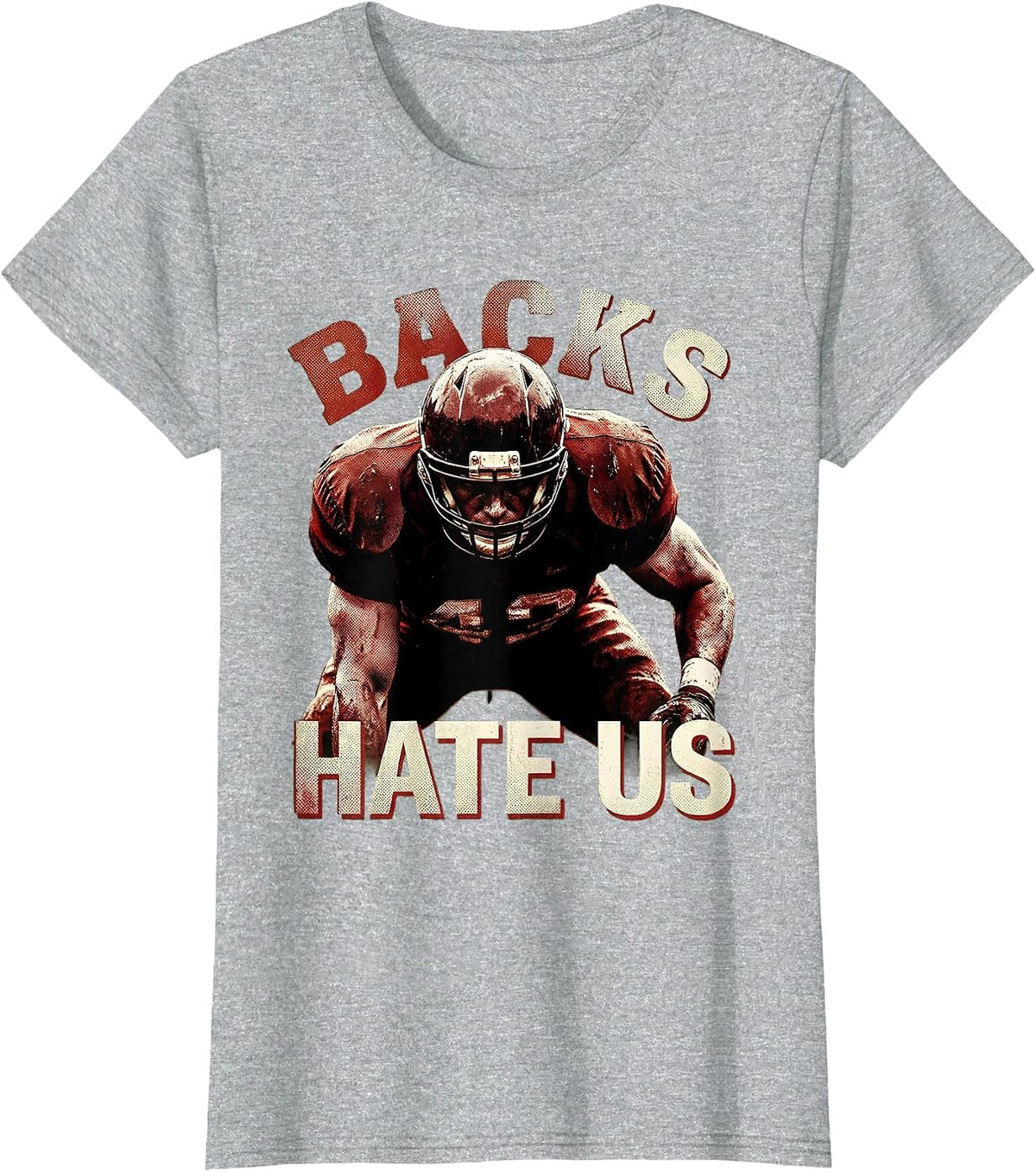 Backs Hate Us Rugby Forward Pride Design T-Shirt - Heather Grey