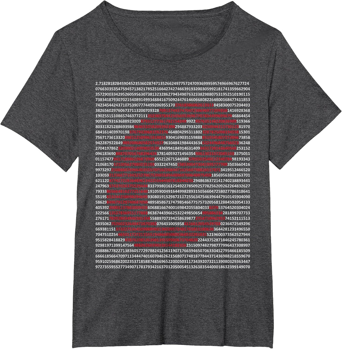 Nerdy e Euler's Number Digits Algebra Math Teacher Geek T-Shirt - Dark Heather Grey
