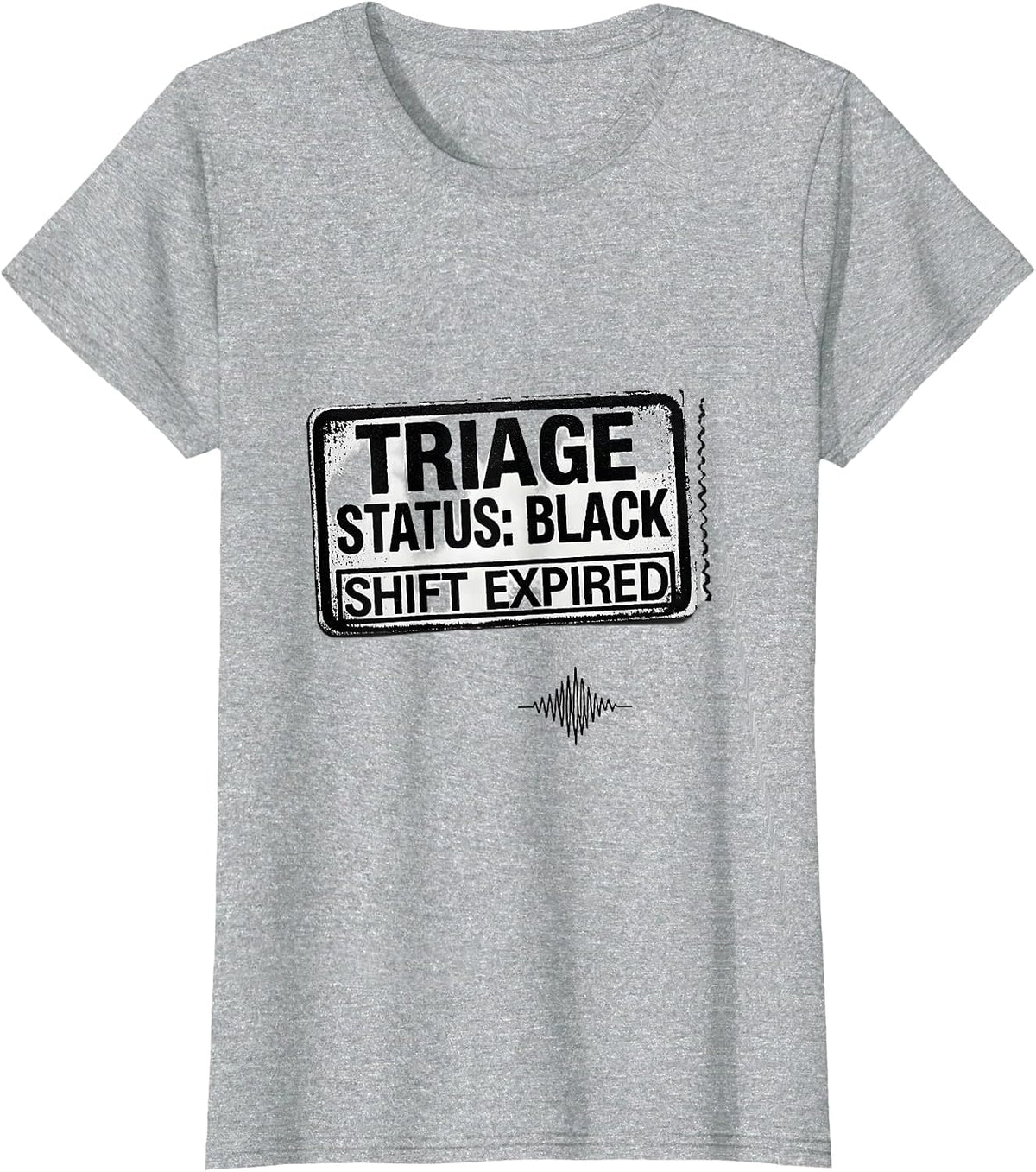 TRIAGE STATUS: BLACK SHIFT EXPIRED Rubber Stamp EMT T-Shirt - Heather Grey