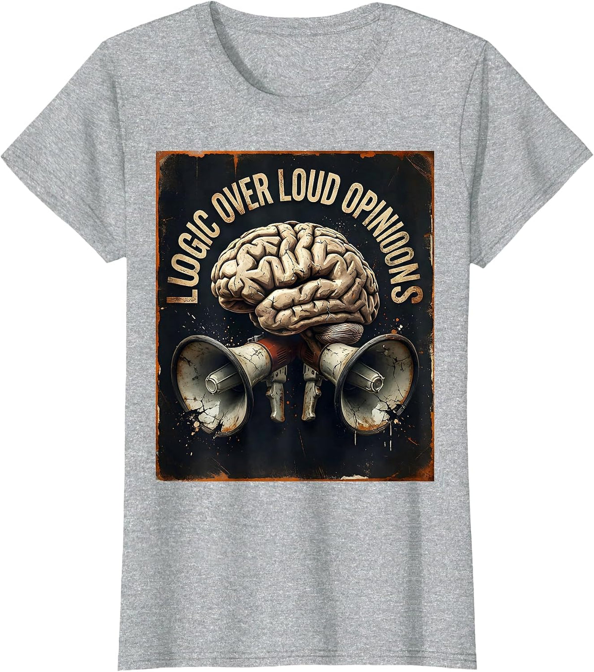 Women's Make Sense Common Again Logic Over Loud Opinions T-Shirt - Heather Grey