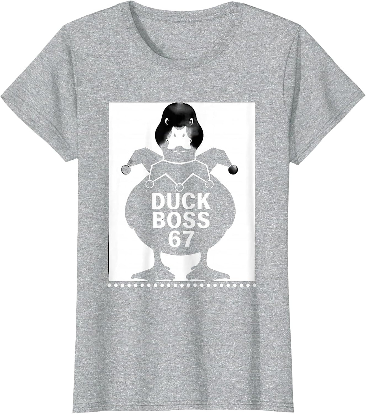 Duck Boss 67 Silhouette Mardi Gras Six Seven Meme Kids Humor T-Shirt - Heather Grey