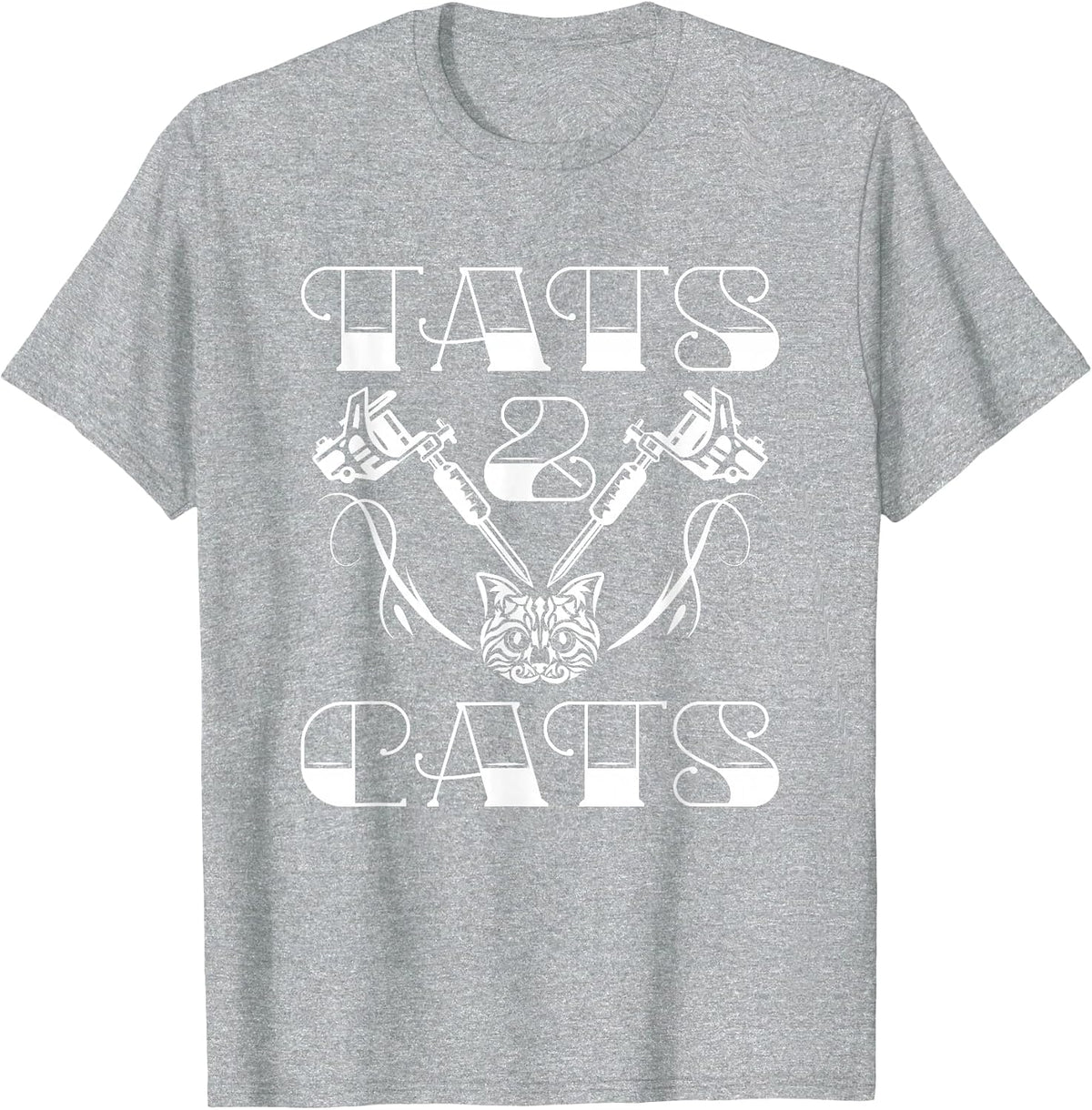Tats and Cats Tattoo T-Shirt - Heather Grey