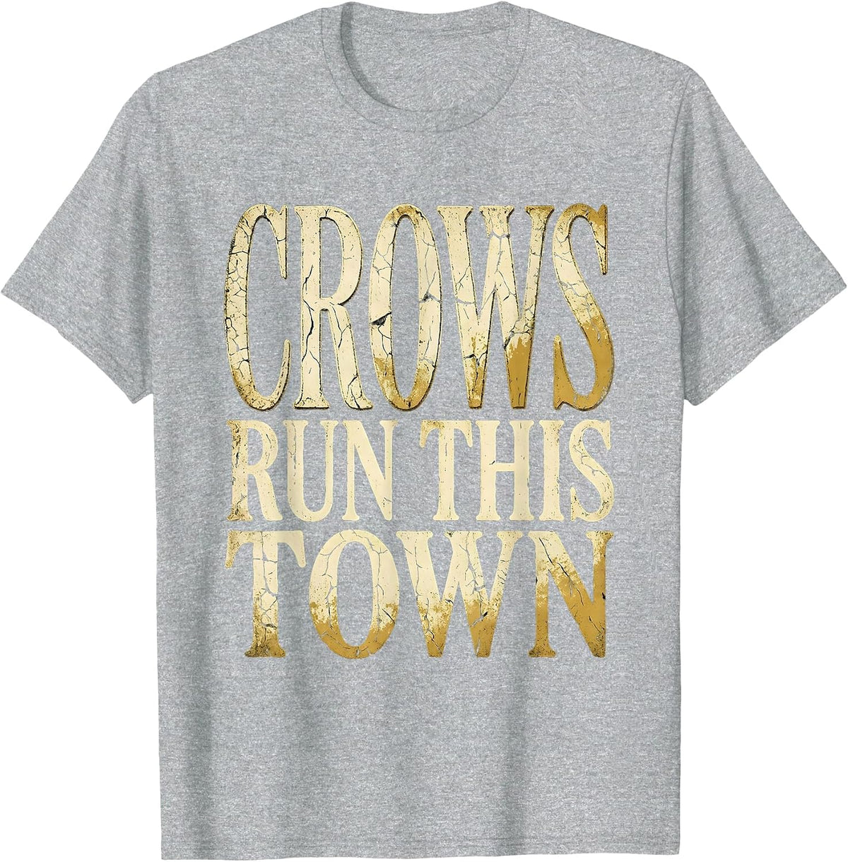 Men's Crows Run This Town Bold Crow Graphic Design T-Shirt - Heather Grey