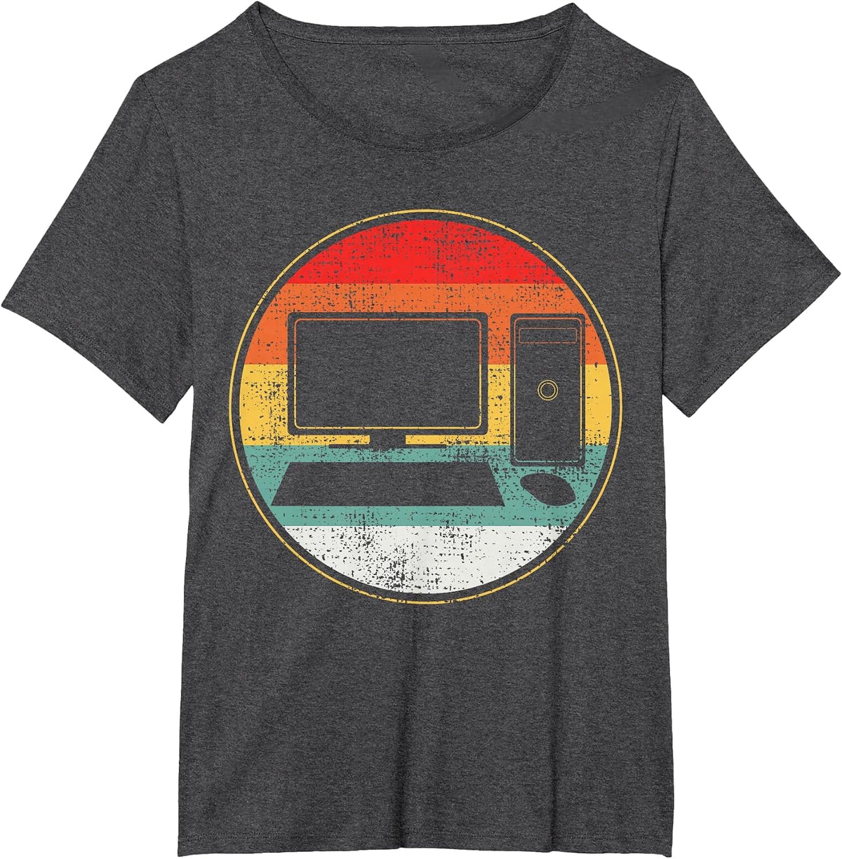 Computer Computer Science IT Support Retro Vintage T-Shirt - Dark Heather Grey