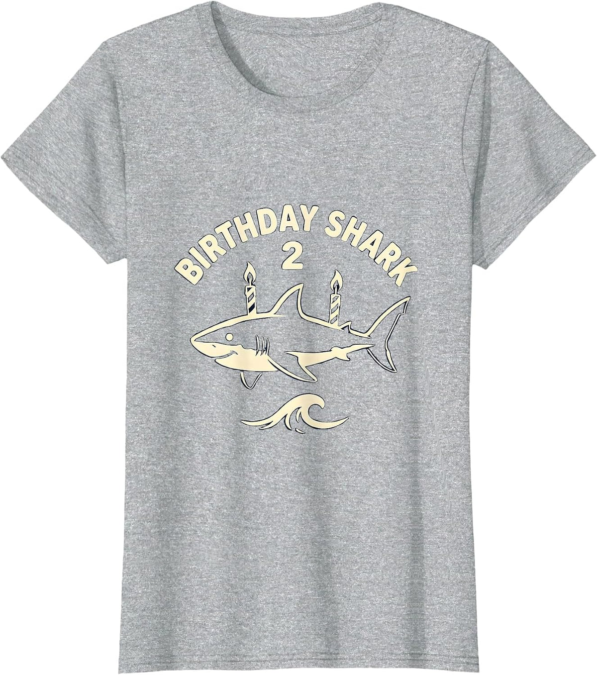 Women's Birthday Shark 2 Playful Toddler Party Whale Ocean Lover T-Shirt - Heather Grey