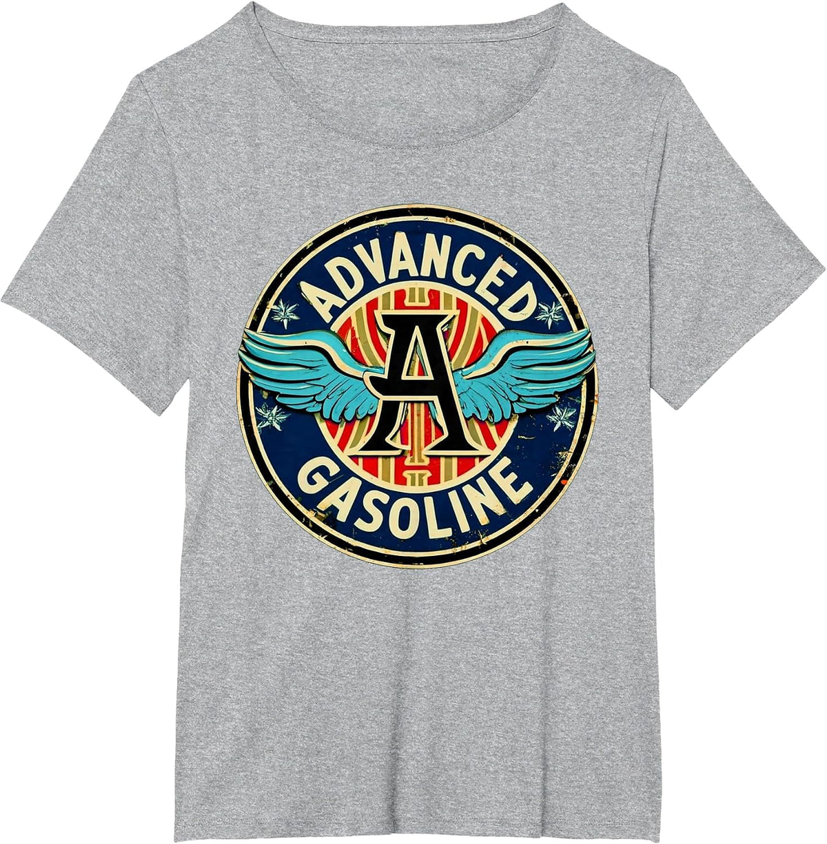 Retro Vintage Gas Station Advanced Gasoline Motor Oil Car T-Shirt - Heather Grey