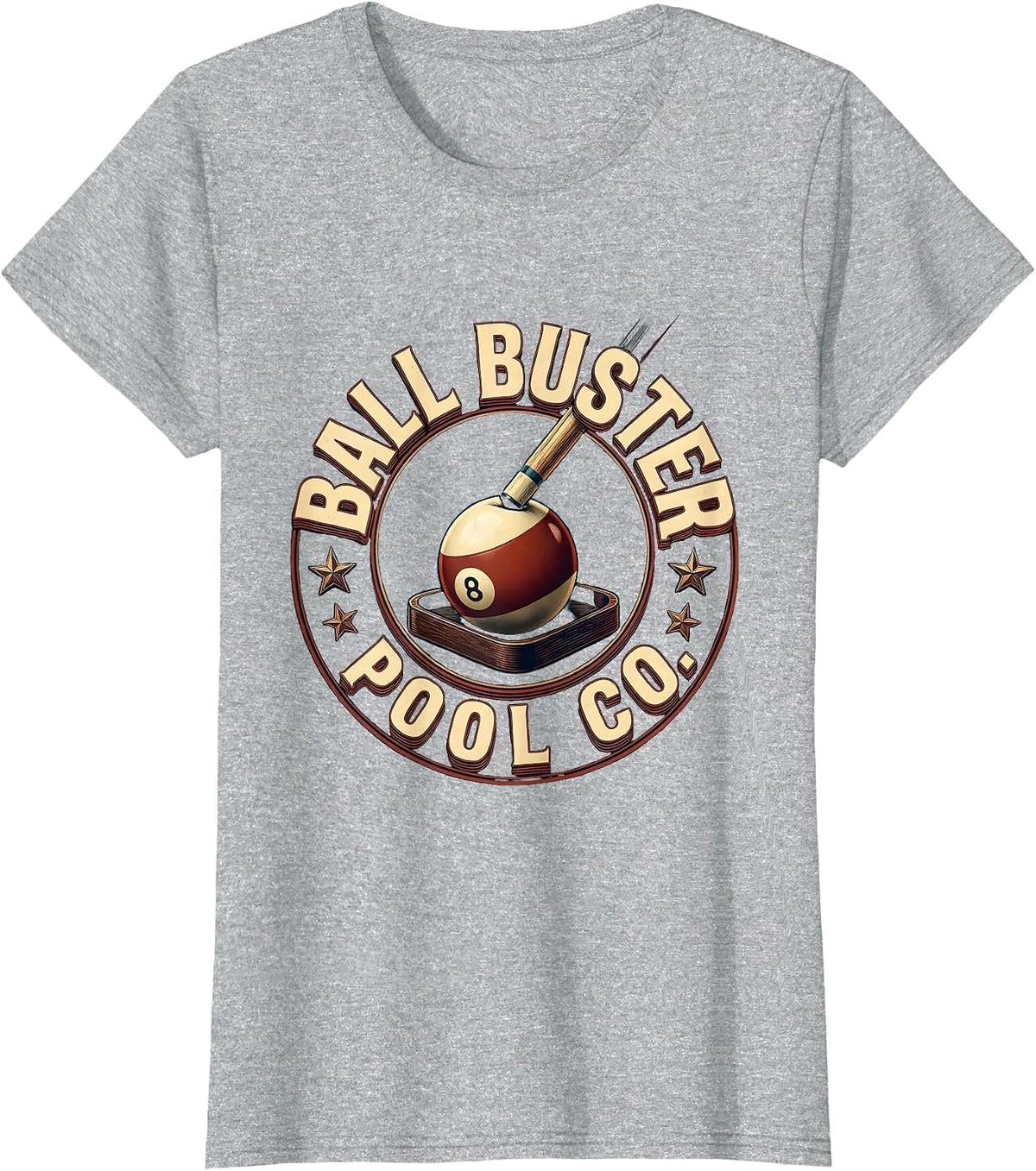 Sealed Cue Ball Humor Pool Player Billiards T-Shirt - Heather Grey