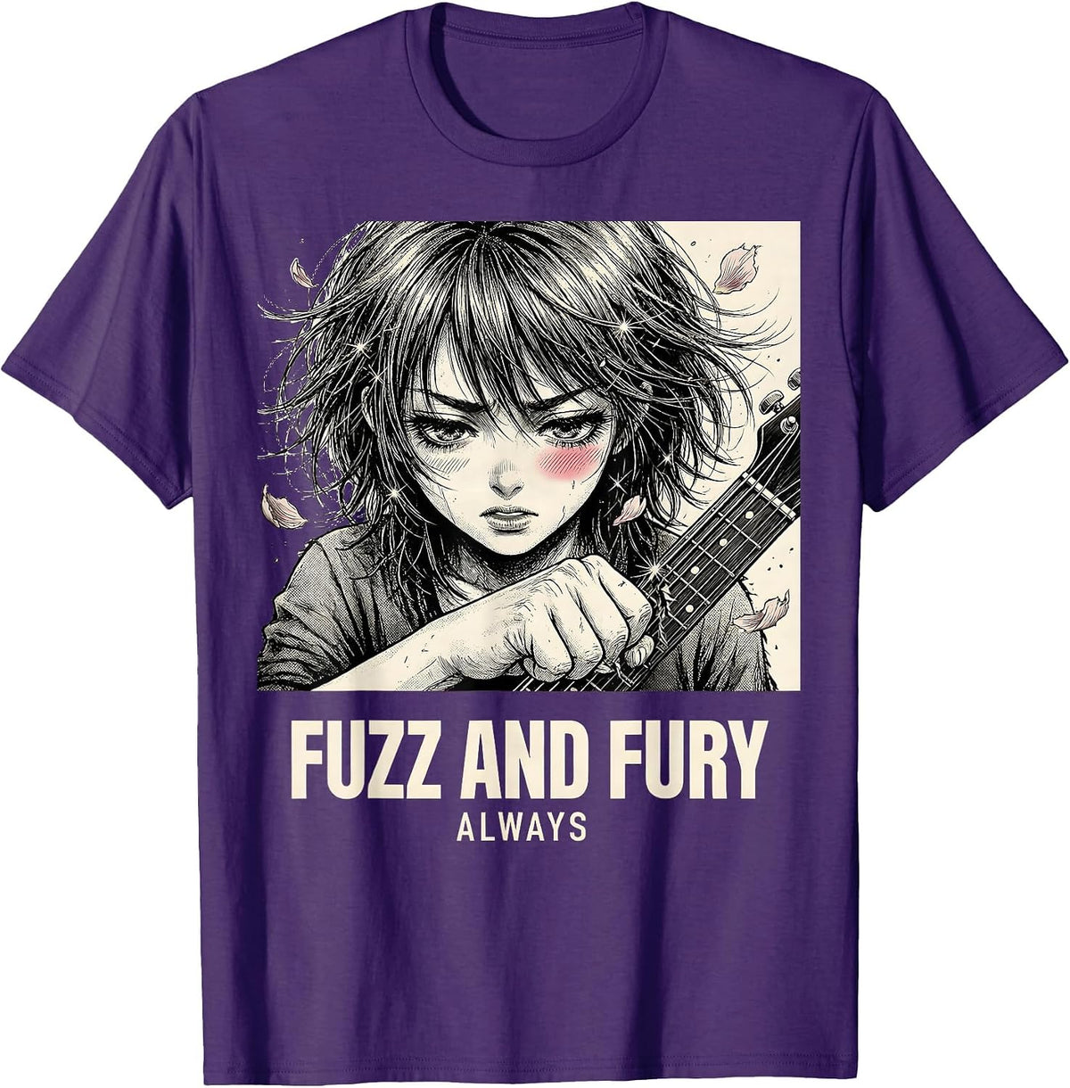 Fuzz and Fury Always Grunge Graphic Design T-Shirt - Purple